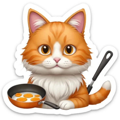 gatto con padella sticker