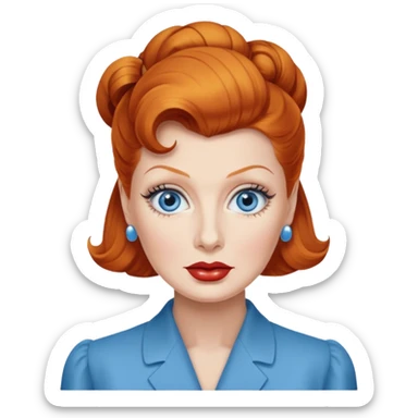 Lucille Ball with blue eyes sticker
