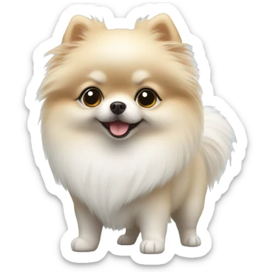 White mini little Pomeranian  sticker