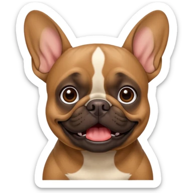  Brown french bulldog fawn black singing sticker