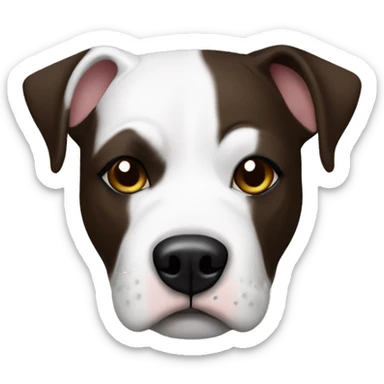 White and dark brown Staffie with patch over one side of the face  sticker