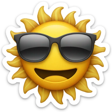 sun with sunglasses sticker