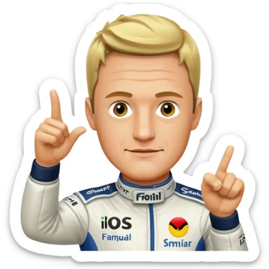 Ralf Schumacher pointing at Ralf Schumacher like in the spiderman meme sticker