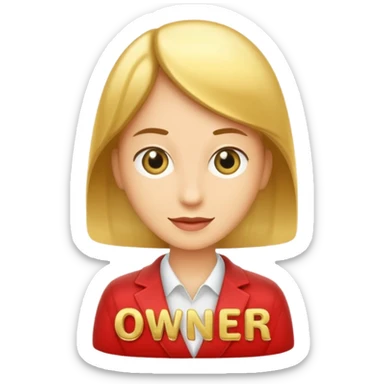 word "Owner" in golden letters sticker