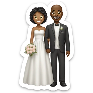 happy married couple sticker