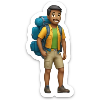 traveler with backpack sticker