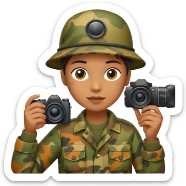 
wildlife photographer, camouflage clothe sticker