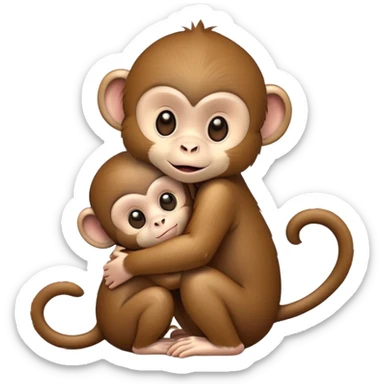 Baby monkey giving a hug sticker