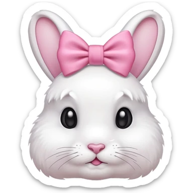 conejo con lazo rosa sticker