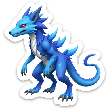  exotic colorful Sergal-Protogen-Fakémon-Pokémon-Spectrobes-Digimon-Vernid-creature (full body) sticker