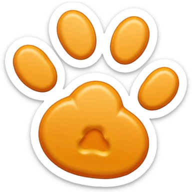 a very light pale yellow-orange pawprint sticker