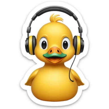 Duck listening to music sticker