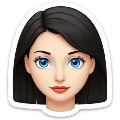 Sassy dark hair woman with blue eyes sticker