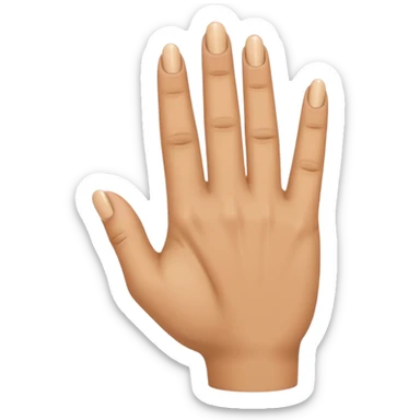 Emoji of ring finger bent forward and all other fingers standing straight from the wrist sticker