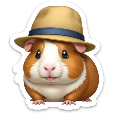 guinea pig wearing a hat sticker