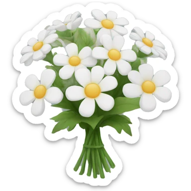white flower bouquet sticker