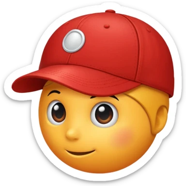 Red ball cap sticker