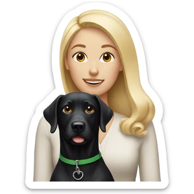 Blonde lady with black lab  sticker