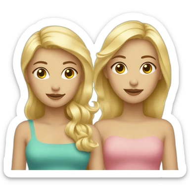 Femme blonde avec deux filles blondes sticker