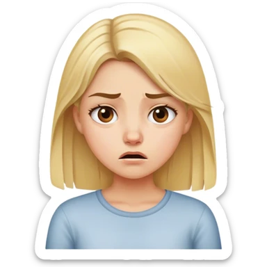Blonde girl irritated  sticker