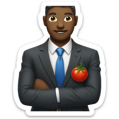 Tomatoes in a suit sticker