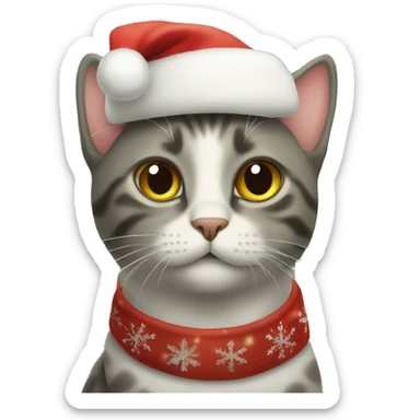 Cat at Christmas sticker