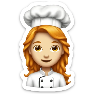 ginger long hair girl chef emoji sticker