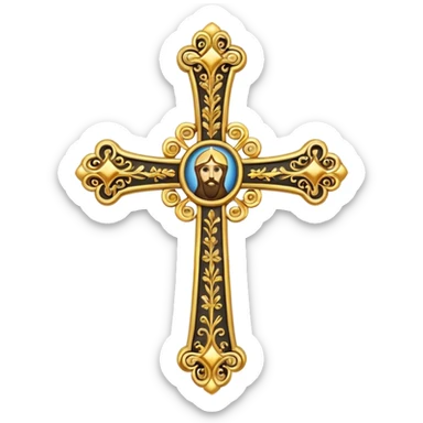 Orthodox cross. Transparent bakgrund. sticker