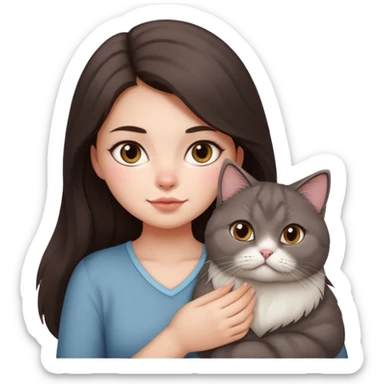 the girl with the long dark brown hair and  blush in her cheeck carry the fat persian PEAKNOSE grey sticker