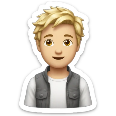 Jeune garçon blanc avec cheveux châtains  sticker