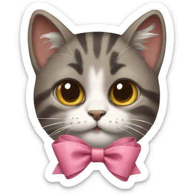 Cat with bow sticker