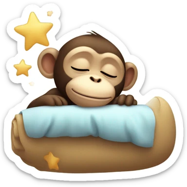cute monkey dreaming sticker