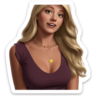 blonde girl with necklace sticker