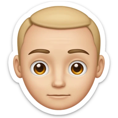emoji of only the forehead area of a human face, cropped between eyebrows and hairline, simple cartoon style sticker