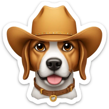 dog cowboy hat sticker