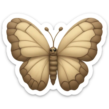caterpillar turning into a butterfly, metamorphosis - beige and neutral colours sticker