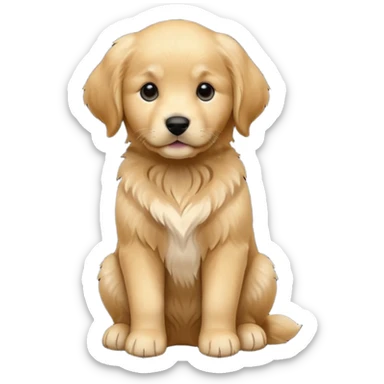 black Golden retriever puppy sitting sticker