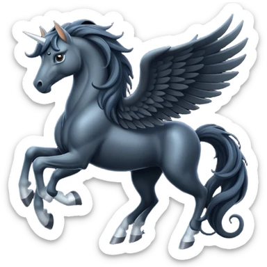 A black Pegasus sticker