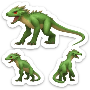 Anthro Sona Fakemon Reptilian Draco Full Body sticker