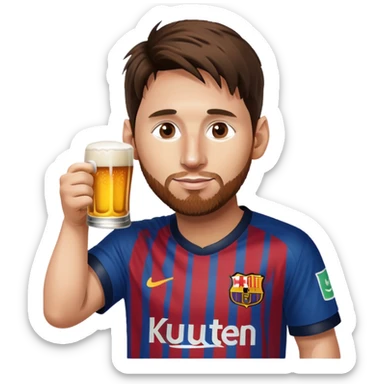 Leo messi drinking beer  sticker