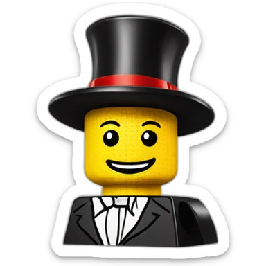 Lego brick out a magician hat sticker
