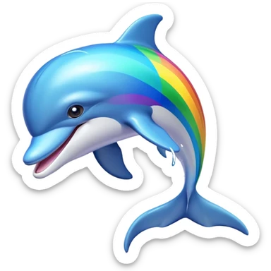 Dolphine jumping rainbow  sticker