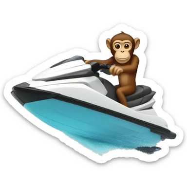 monkey riding jetski sticker