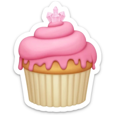 Cupcake with pink icing sticker
