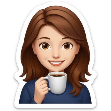 Ragazza che beve un caffè  sticker