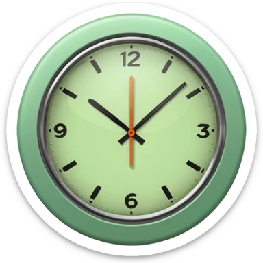 make Clock in minimalism in loght Green color without numbers  sticker