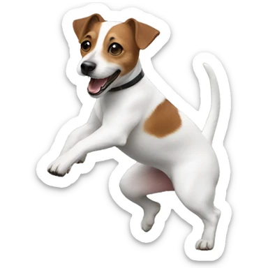 A jack russell terrier dancing sticker