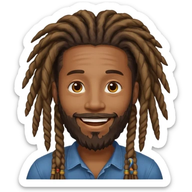 Black guy with dreadlocks and a beard sticker