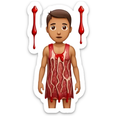 Man wearing a meat dress  sticker