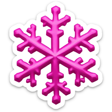 Hot pink crystallized snow flake sticker
